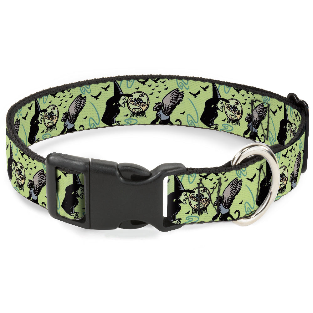 Plastic Clip Collar - The Wizard of Oz Wicked Witch of the West and Flying Monkeys Greens Dog Collars Plastic Clip Side Release The Wizard of Oz
