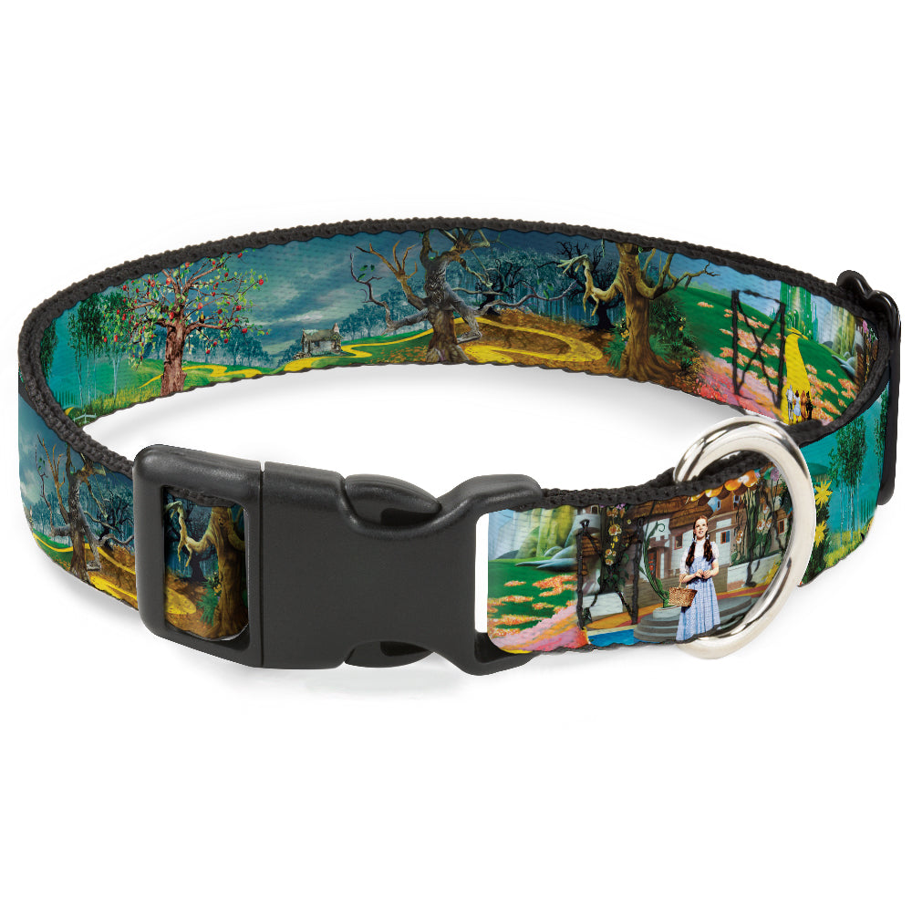 Plastic Clip Collar - The Wizard of Oz Yellow Brick Road Scenes Dog Collars Plastic Clip Side Release The Wizard of Oz