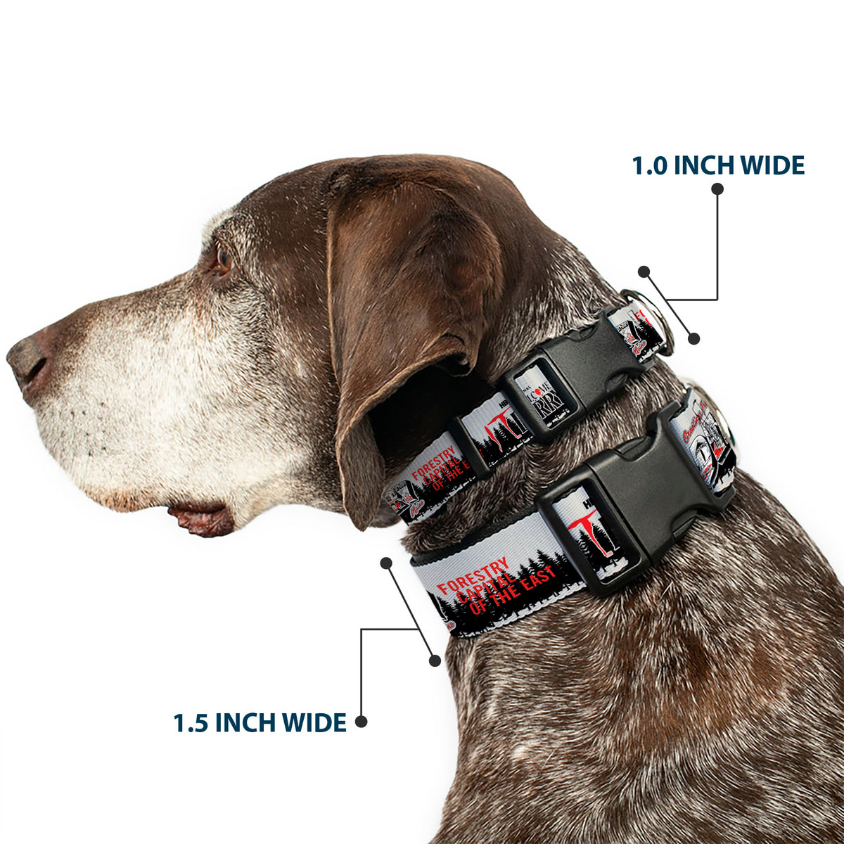 Plastic Clip Collar - IT WELCOME TO DERRY Icons and Forest Scenery White/Black/Red Dog Collars Plastic Clip Side Release IT