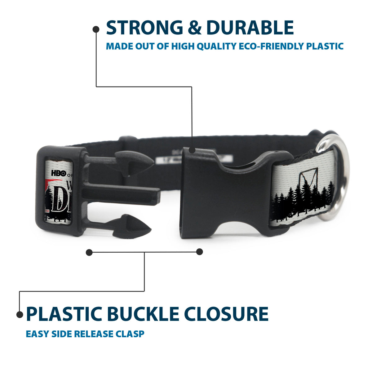 Plastic Clip Collar - IT WELCOME TO DERRY Icons and Forest Scenery White/Black/Red Dog Collars Plastic Clip Side Release IT