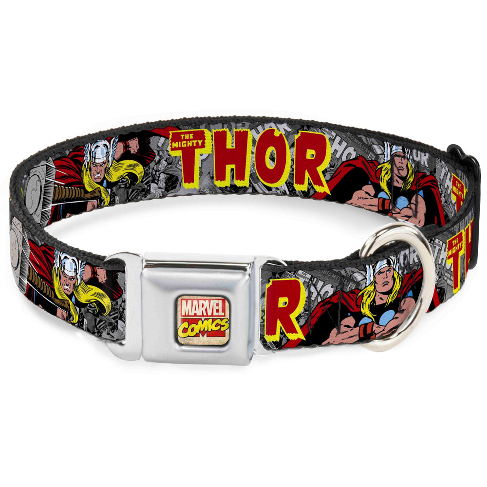 Marvel Comics Seatbelt Buckle Collar - THE MIGHTY THOR Action Poses Dog Collars Seatbelt Buckle Marvel Comics