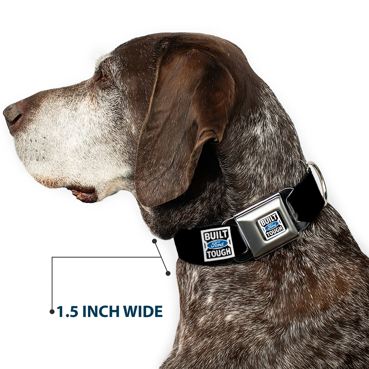 BUILT FORD TOUGH Logo2 Full Color Black White Blue Seatbelt Buckle Collar - BUILT FORD TOUGH Logo2 Black/White/Blue Dog Collars Seatbelt Buckle Ford