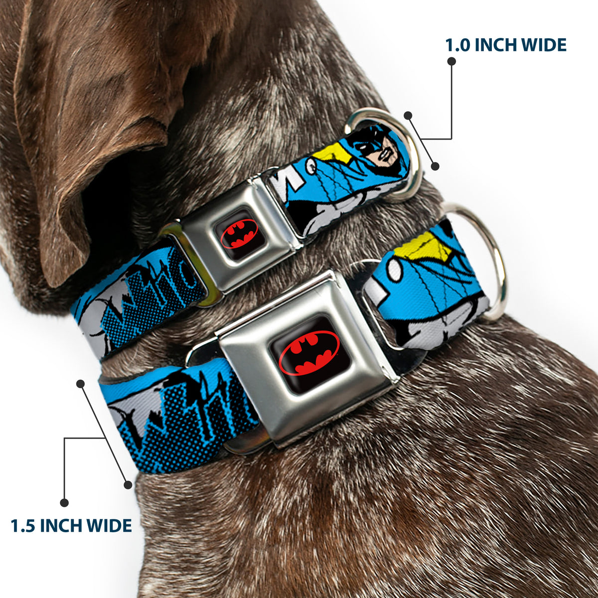 Batman Full Color Black Yellow Seatbelt Buckle Collar - Batman Scene1 Dog Collars Seatbelt Buckle DC Comics
