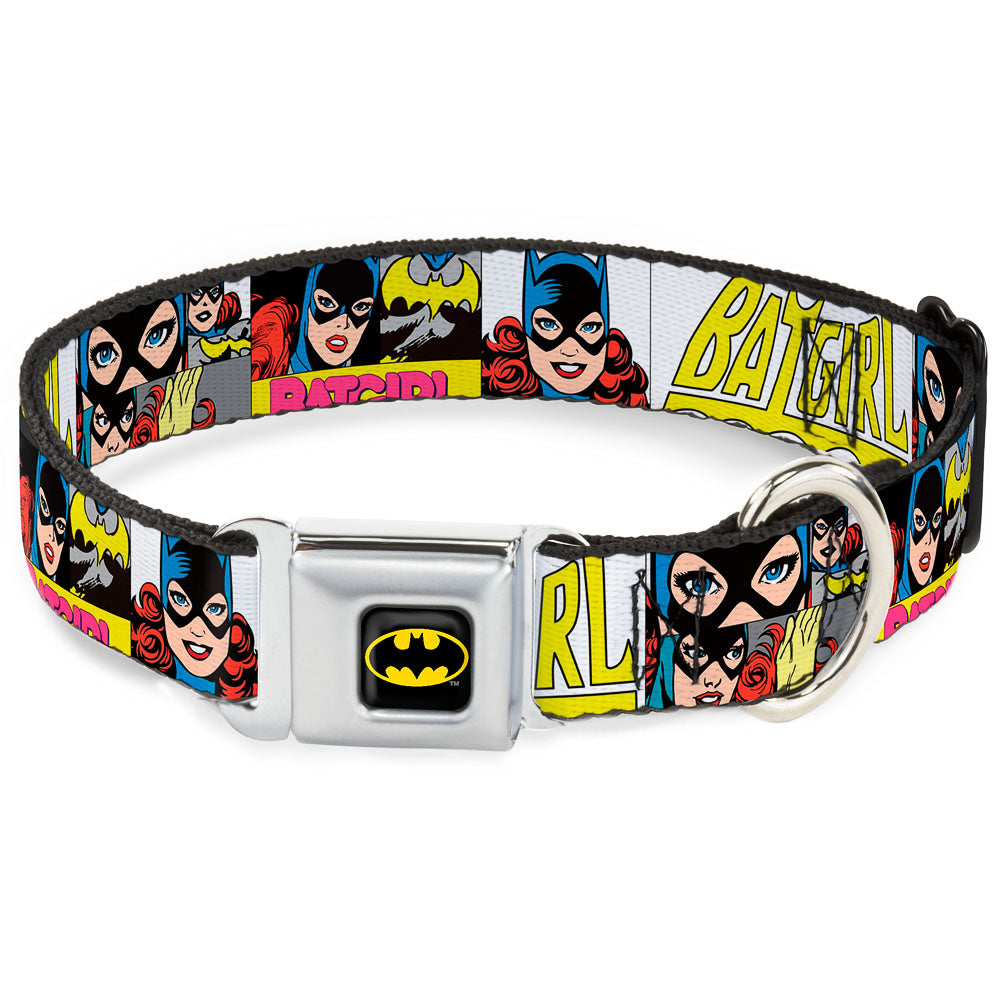 Batman Full Color Black Yellow Seatbelt Buckle Collar - BATGIRL Panels Yellow/Pink Dog Collars Seatbelt Buckle DC Comics