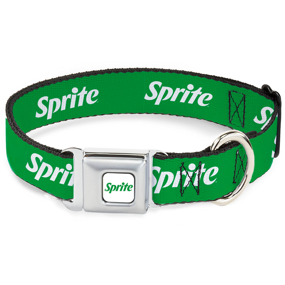 SPRITE Logo Full Color White/Green Seatbelt Buckle Collar - SPRITE Logo Green/White Dog Collars Seatbelt Buckle Coca-Cola