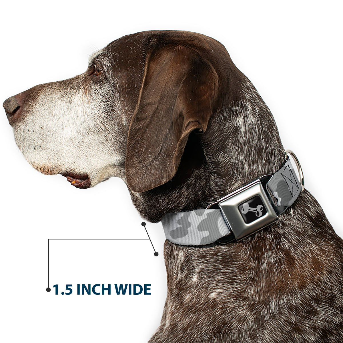 Dog Bone Seatbelt Buckle Collar - Camo White Dog Collars Seatbelt Buckle Buckle-Down