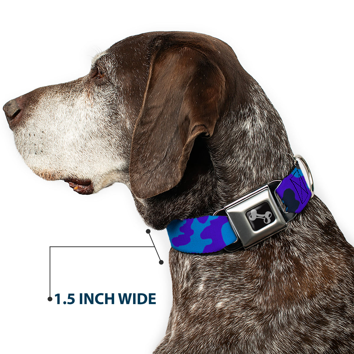 Dog Bone Seatbelt Buckle Collar - Camo Blue Dog Collars Seatbelt Buckle Buckle-Down