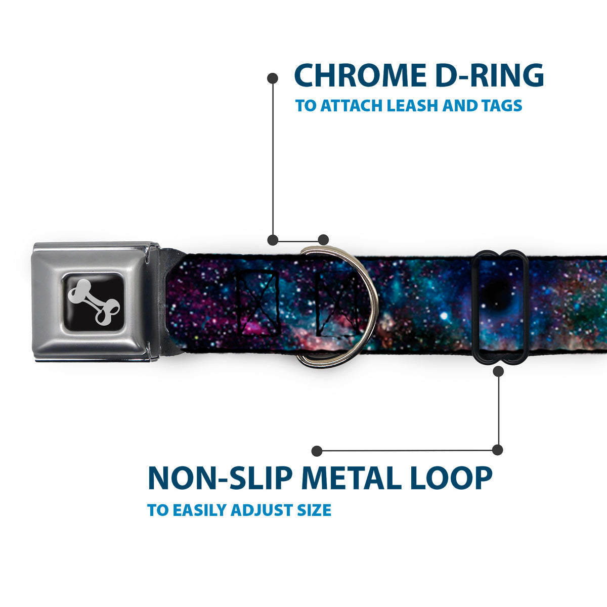 Dog Bone Seatbelt Buckle Collar - Galaxy Collage Dog Collars Seatbelt Buckle Buckle-Down