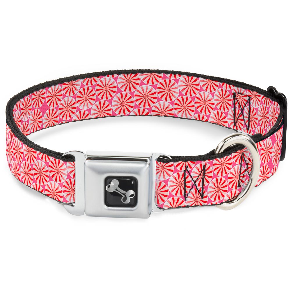 Dog Bone Seatbelt Buckle Collar - Peppermint Candies Dog Collars Seatbelt Buckle Buckle-Down