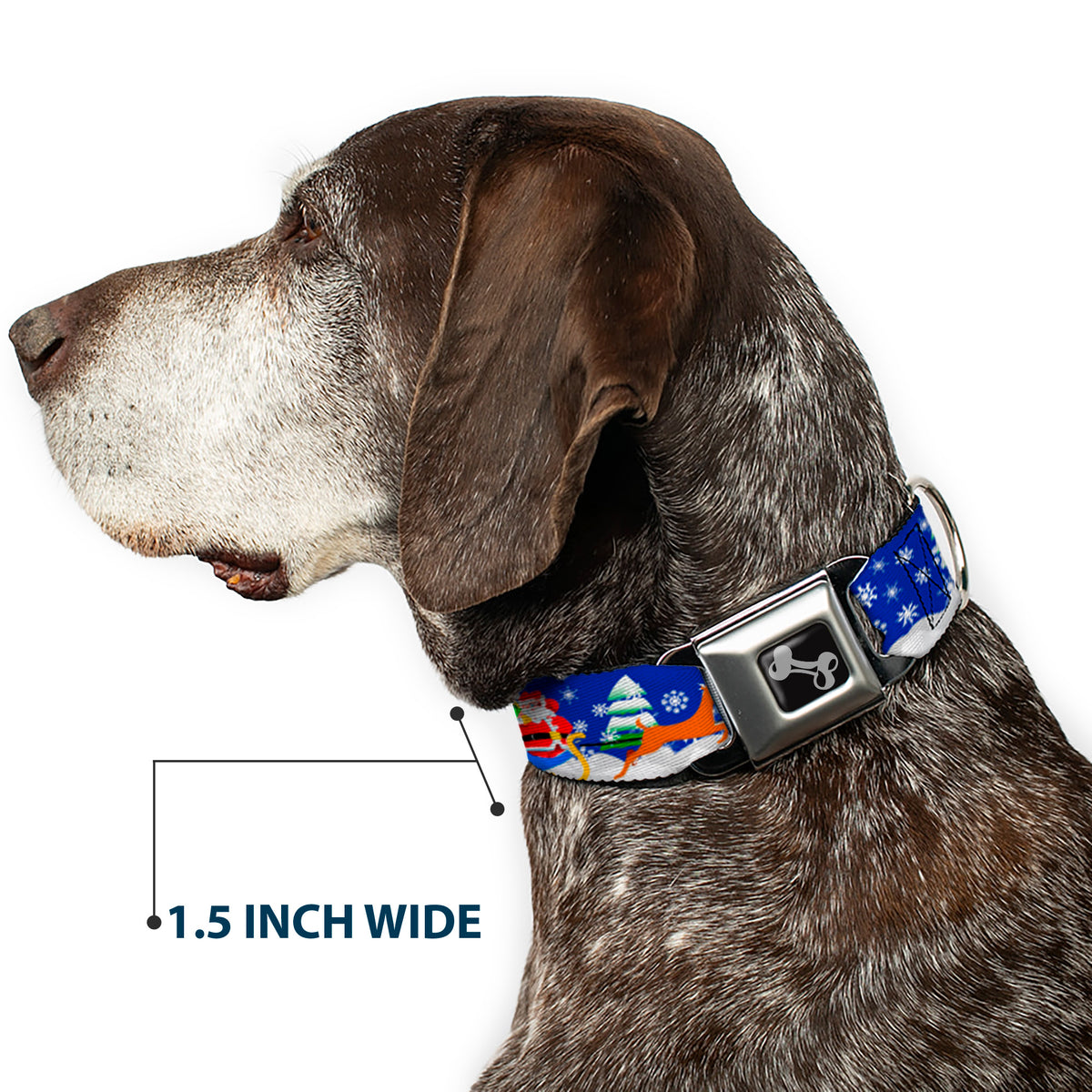Dog Bone Seatbelt Buckle Collar - Santa & Reindeers Dog Collars Seatbelt Buckle Buckle-Down