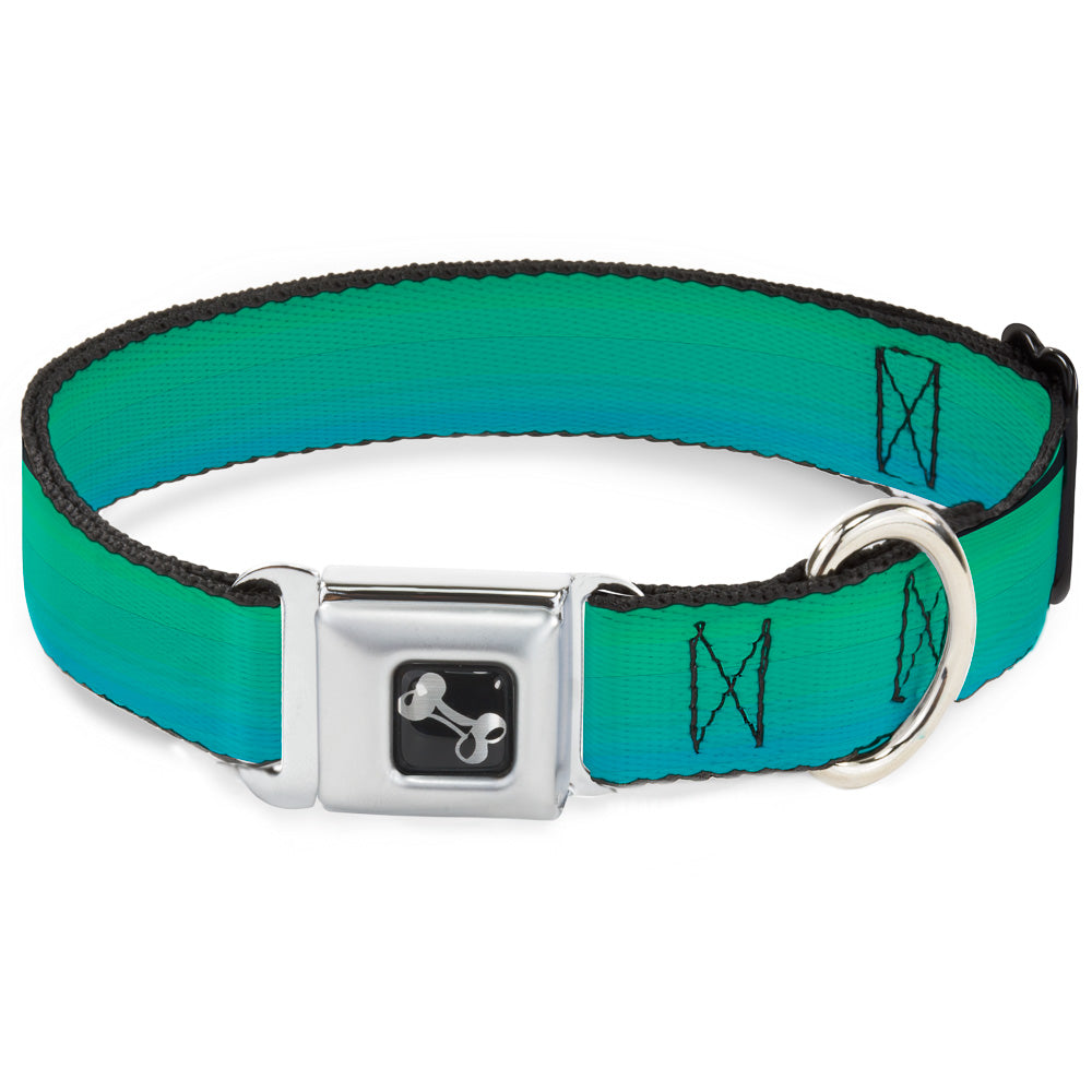 Dog Bone Seatbelt Buckle Collar - Teal Ombre Dog Collars Seatbelt Buckle Buckle-Down