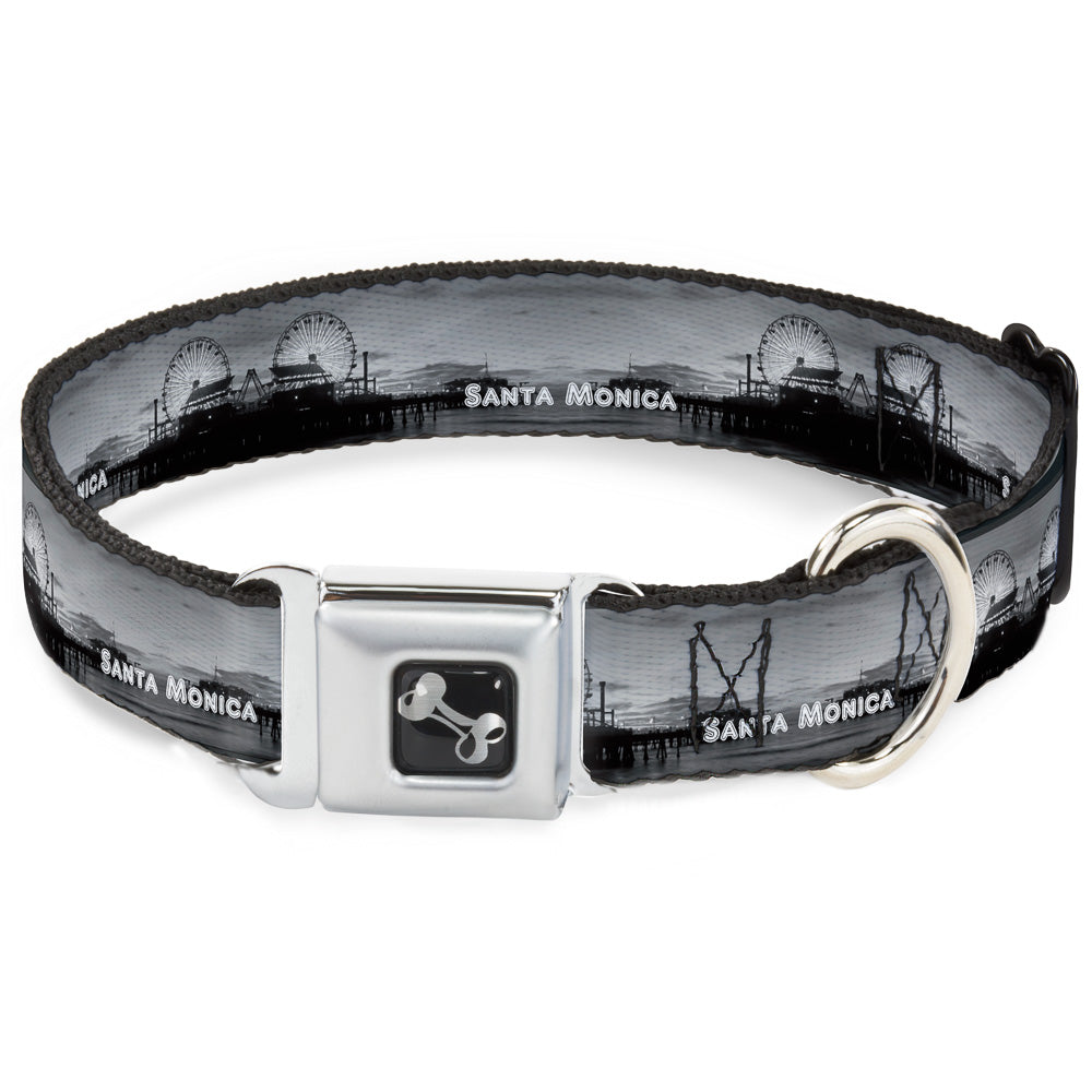 Dog Bone Seatbelt Buckle Collar - Vivid SANTA MONICA Pier Skyline Grays/White Dog Collars Seatbelt Buckle Buckle-Down