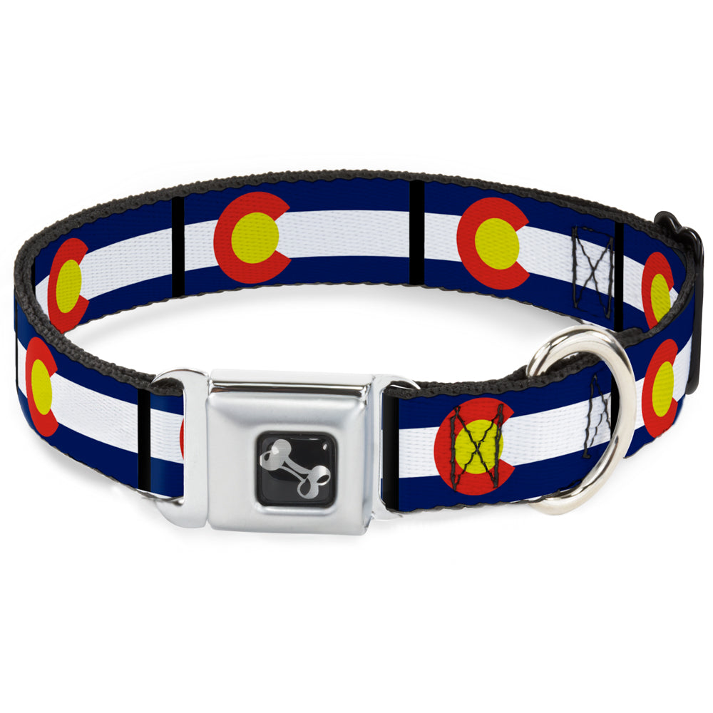 Dog Bone Seatbelt Buckle Collar - Colorado Flags Dog Collars Seatbelt Buckle Buckle-Down