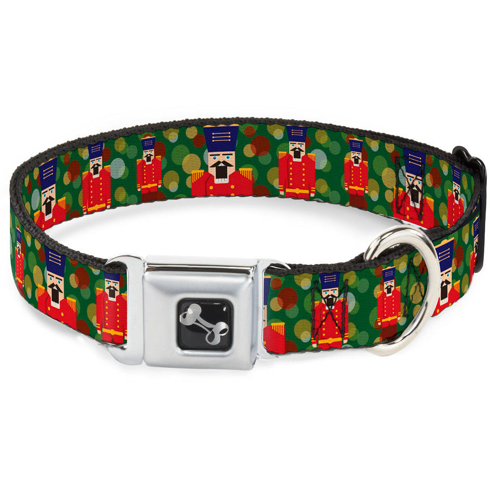 Dog Bone Seatbelt Buckle Collar - Christmas Nutcracker/Polka Dots Greens/Gold/Red Dog Collars Seatbelt Buckle Buckle-Down