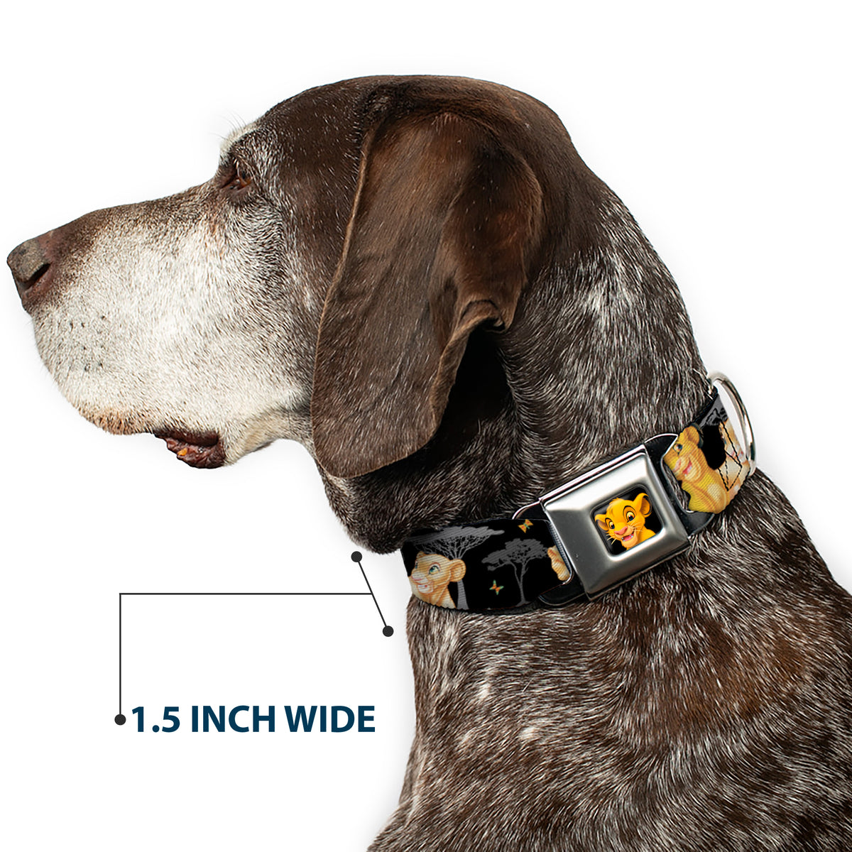 Simba2 CLOSE-UP Full Color Seatbelt Buckle Collar - Lion King Simba & Nala HAKUNA MATATA Dog Collars Seatbelt Buckle Disney