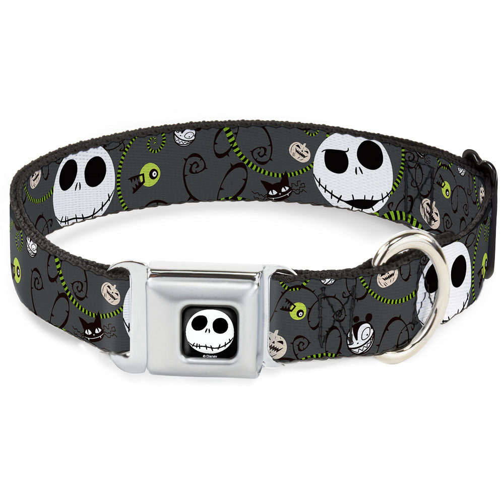 Jack Expression4 Full Color Seatbelt Buckle Collar - NBC Jack Expressions/Halloween Elements Gray Dog Collars Seatbelt Buckle Disney