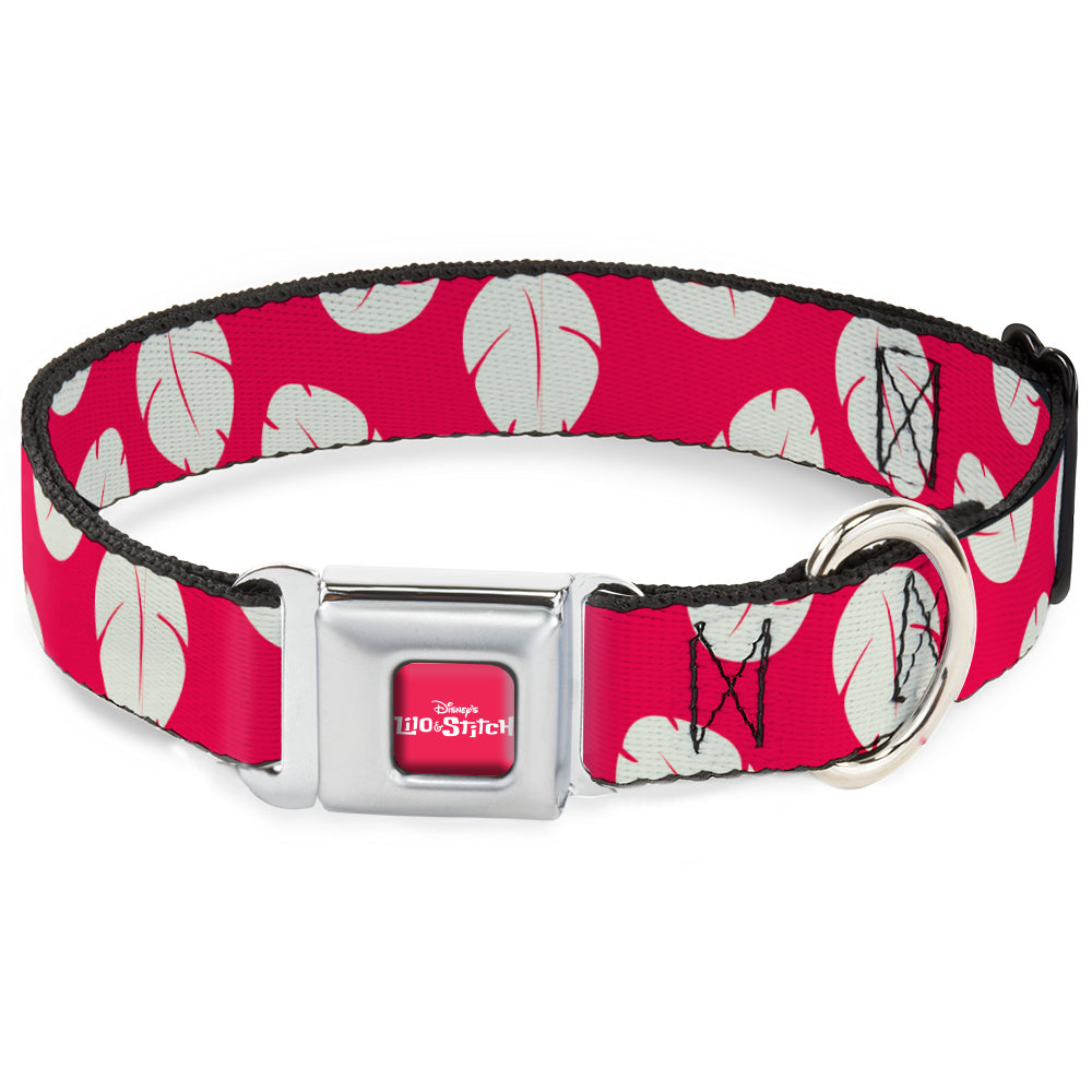 Disney's LILO & STITCH Title Logo Full Color Red/White Seatbelt Buckle Collar - Lilo & Stitch Bounding Lilo Dress Leaves Red/Ivory Dog Collars Seatbelt Buckle Disney