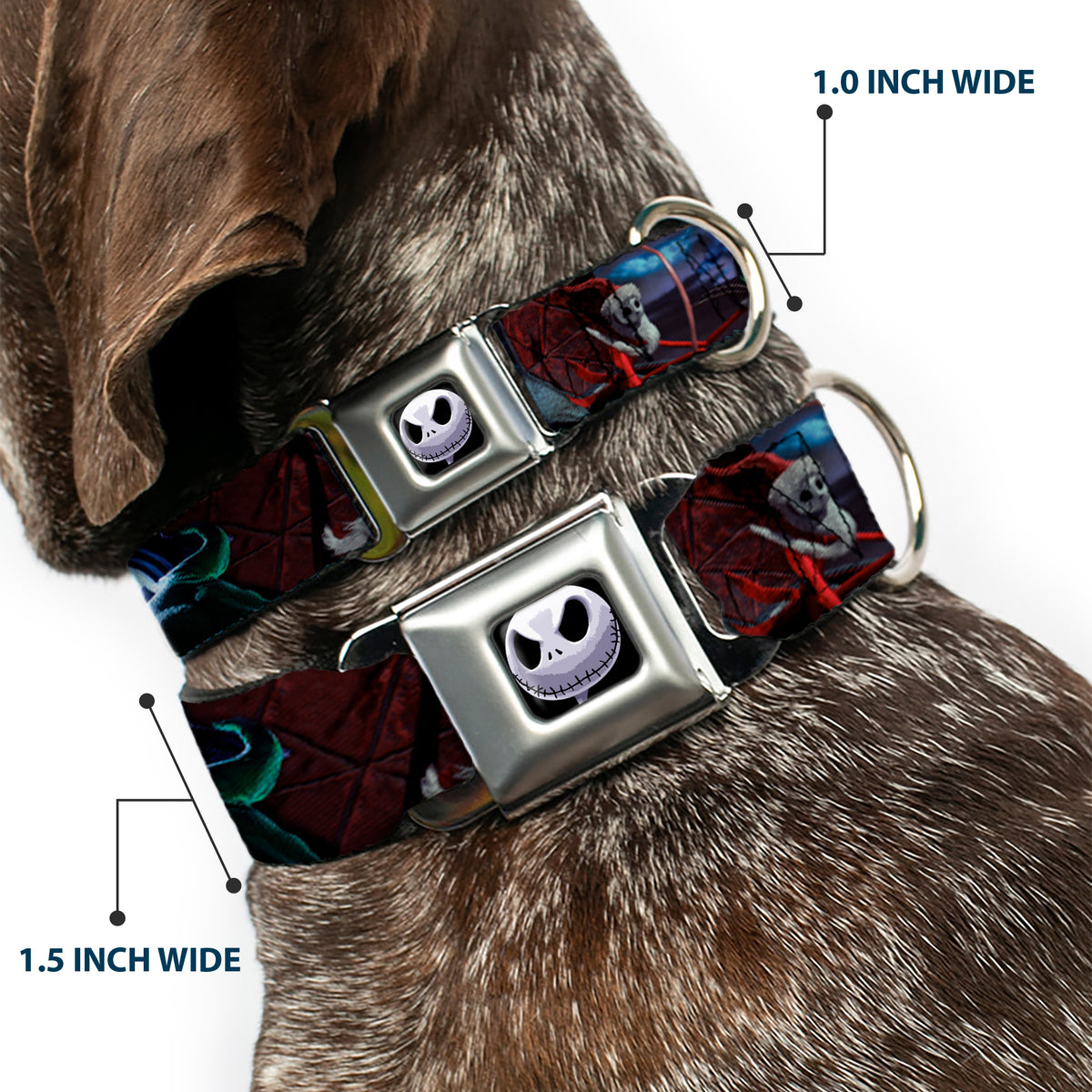 Jack Expression6 Full Color Seatbelt Buckle Collar - NBC Jack, Oogie Boogie, Santa Scene Dog Collars Seatbelt Buckle Disney
