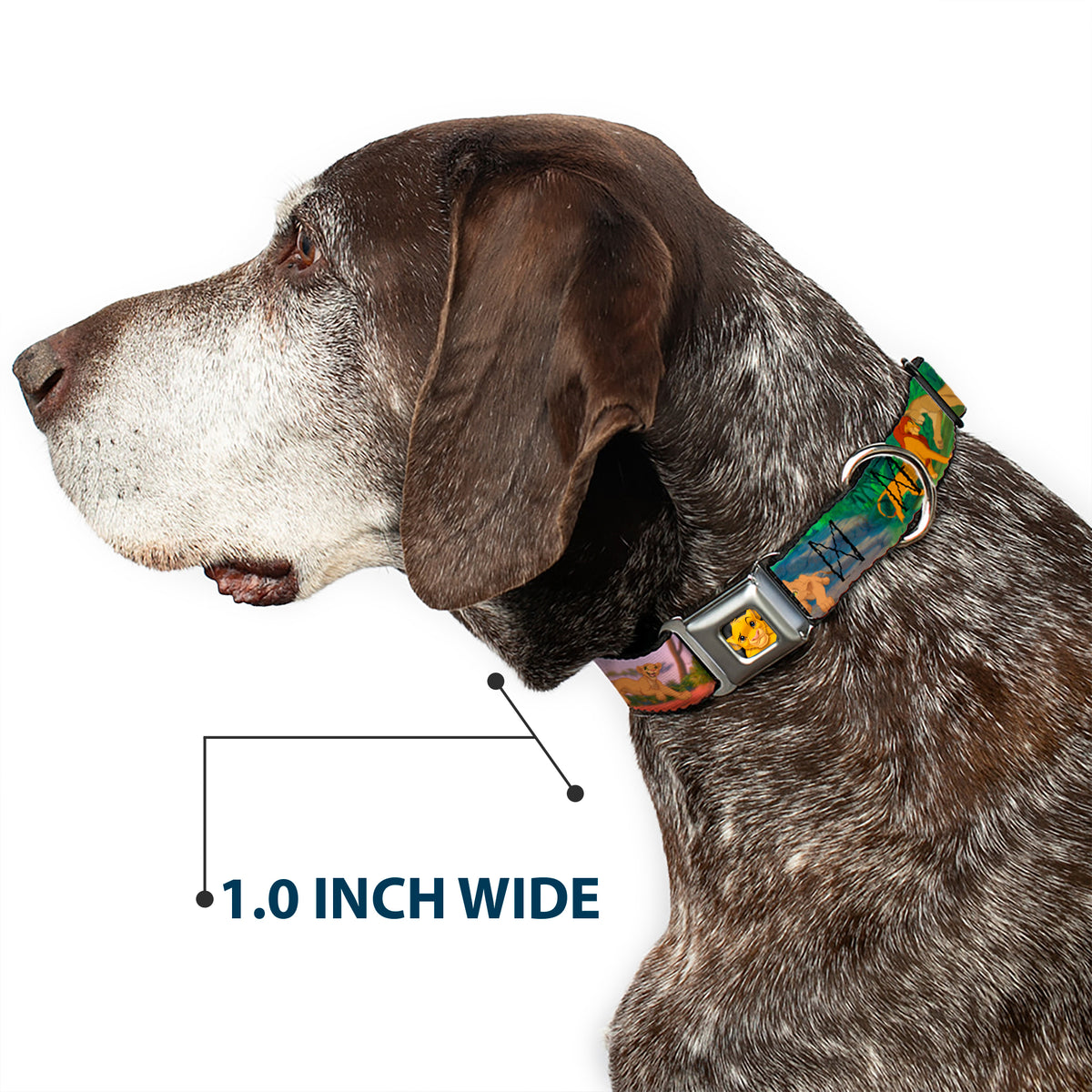 Simba Full Color Seatbelt Buckle Collar - Lion King Simba & Nala Growing Up Scenes Dog Collars Seatbelt Buckle Disney