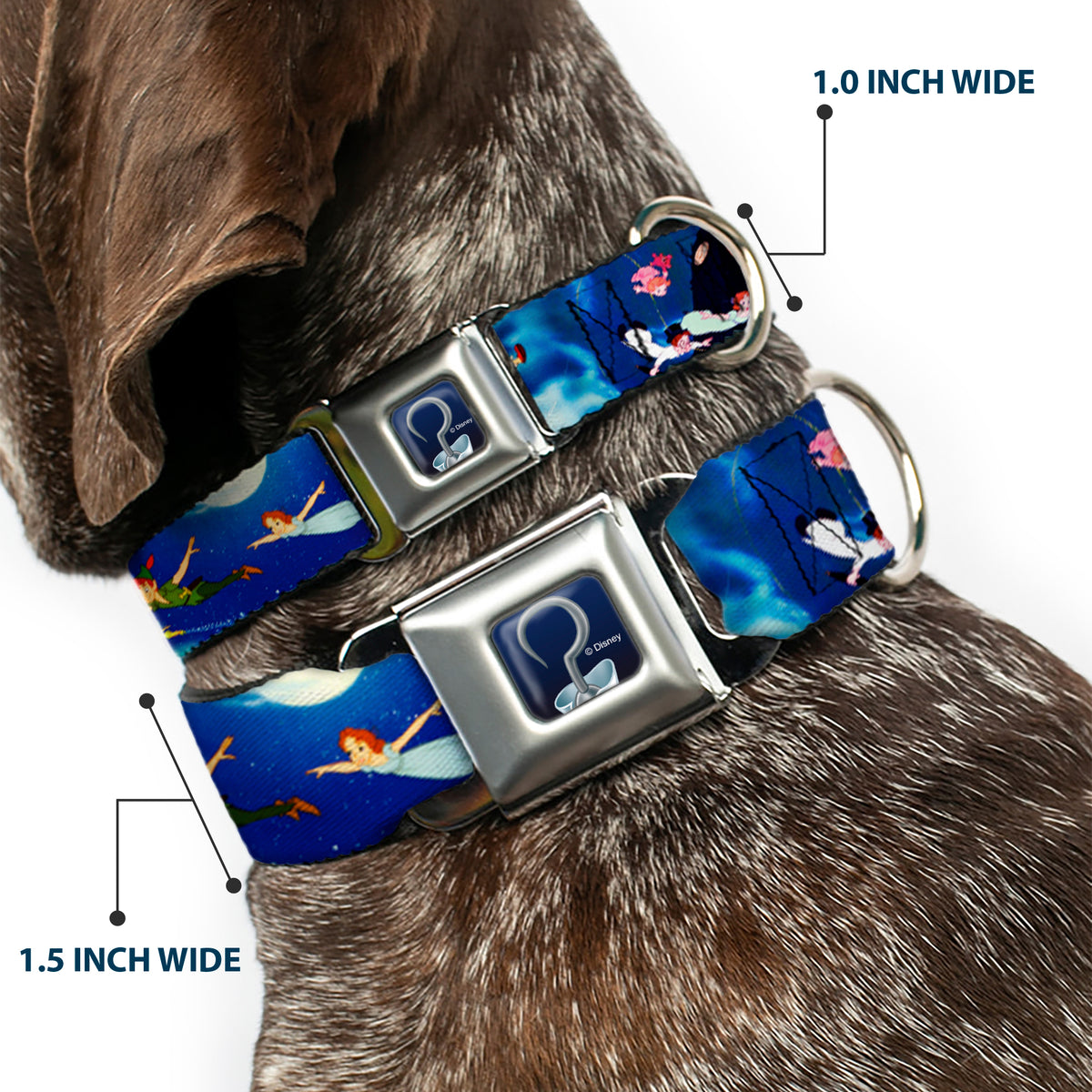 Captain Hook's Hook Full Color Seatbelt Buckle Collar - Peter Pan Flying Scene Dog Collars Seatbelt Buckle Disney