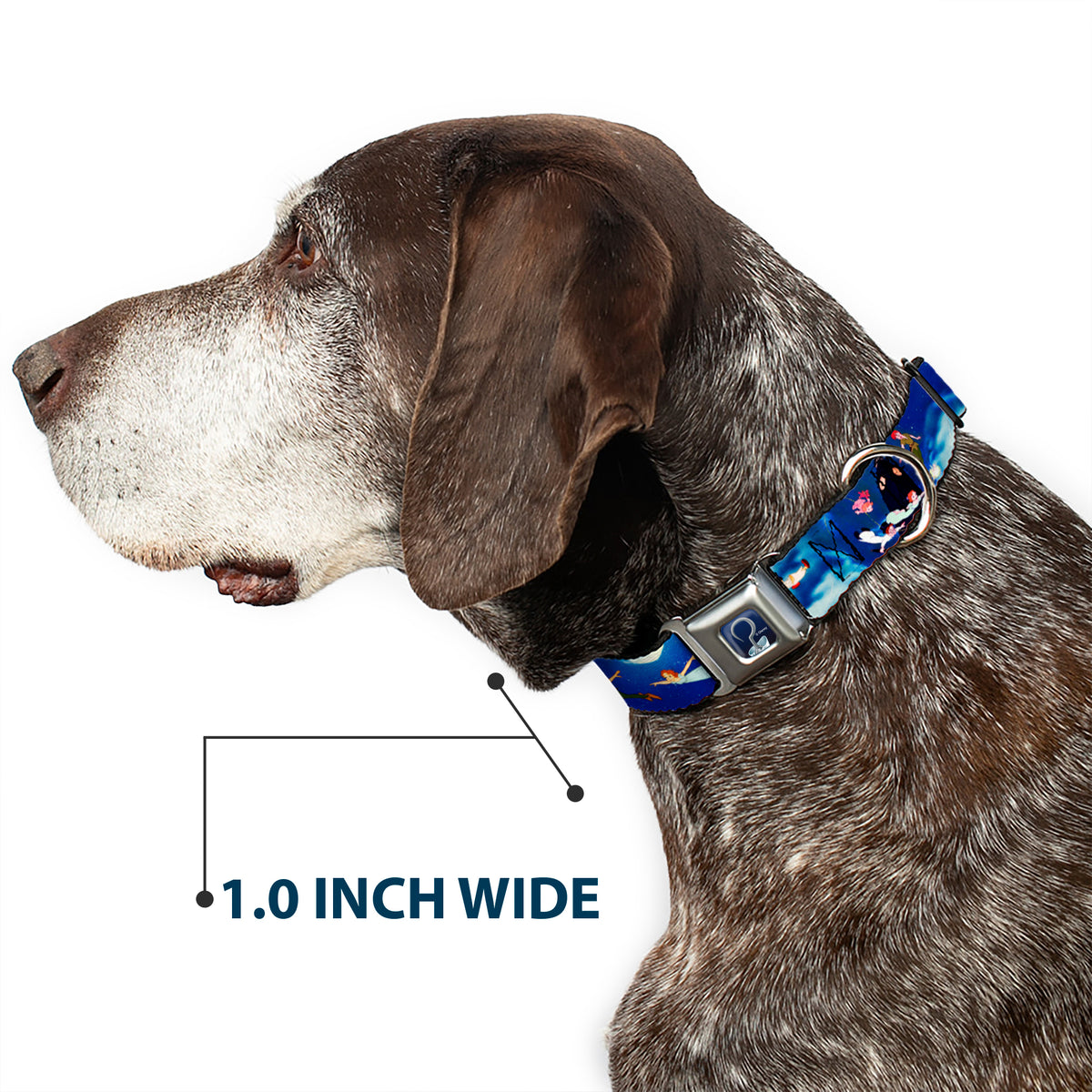 Captain Hook's Hook Full Color Seatbelt Buckle Collar - Peter Pan Flying Scene Dog Collars Seatbelt Buckle Disney