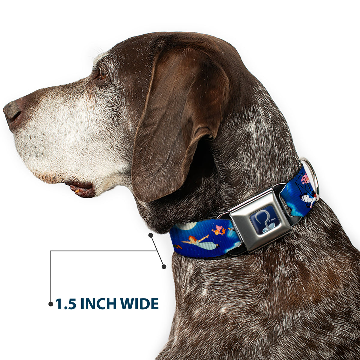 Captain Hook's Hook Full Color Seatbelt Buckle Collar - Peter Pan Flying Scene Dog Collars Seatbelt Buckle Disney