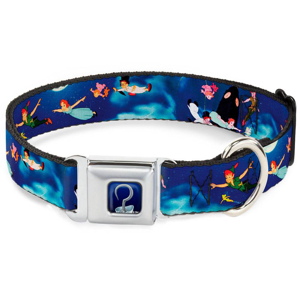 Captain Hook's Hook Full Color Seatbelt Buckle Collar - Peter Pan Flying Scene Dog Collars Seatbelt Buckle Disney