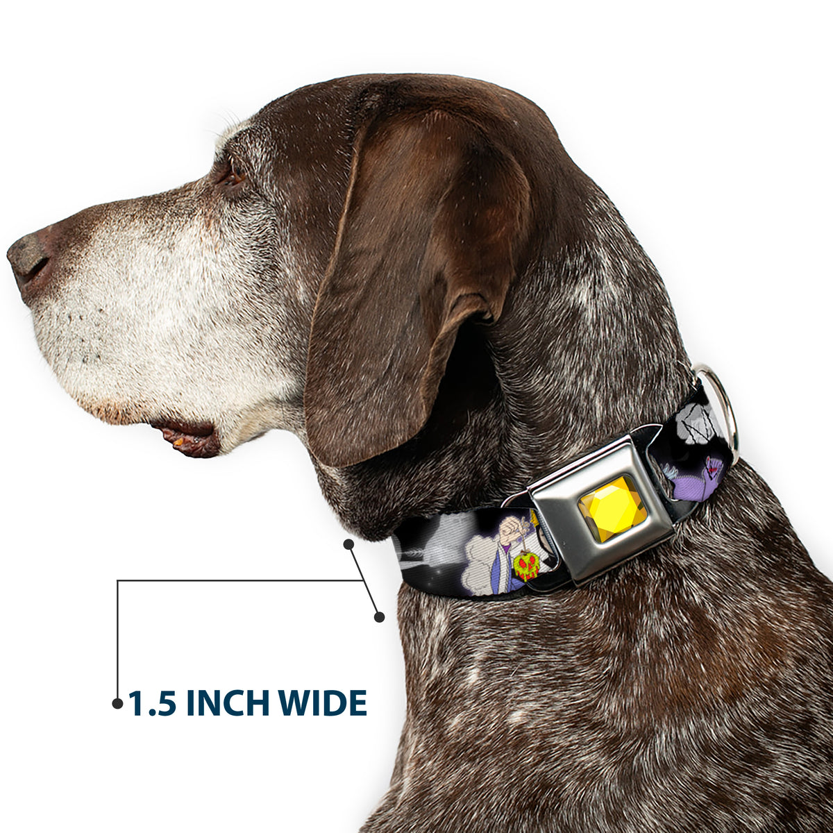 Princess Gem CLOSE-UP Full Color Yellow Seatbelt Buckle Collar - Villains Hexing Princess' Scenes Color/Black/White Dog Collars Seatbelt Buckle Disney