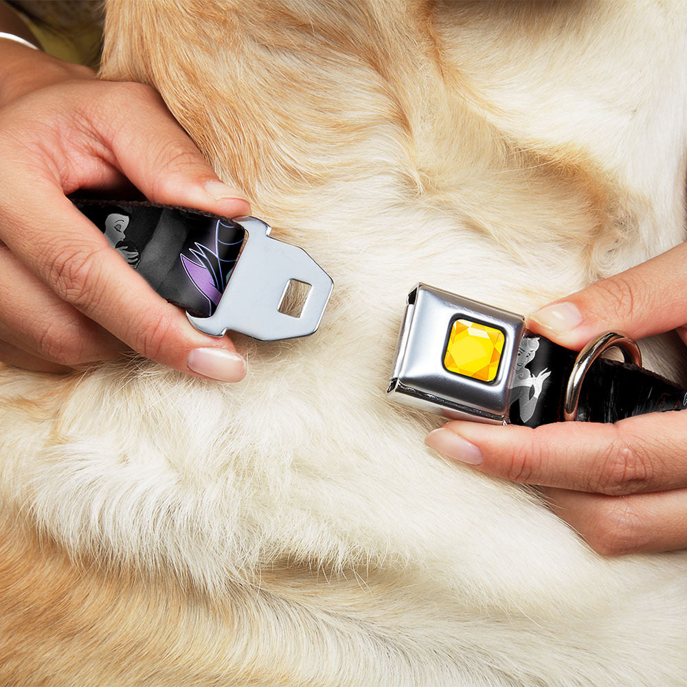 Princess Gem CLOSE-UP Full Color Yellow Seatbelt Buckle Collar - Villains Hexing Princess' Scenes Color/Black/White Dog Collars Seatbelt Buckle Disney