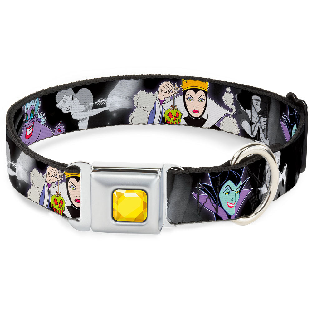 Princess Gem CLOSE-UP Full Color Yellow Seatbelt Buckle Collar - Villains Hexing Princess' Scenes Color/Black/White Dog Collars Seatbelt Buckle Disney
