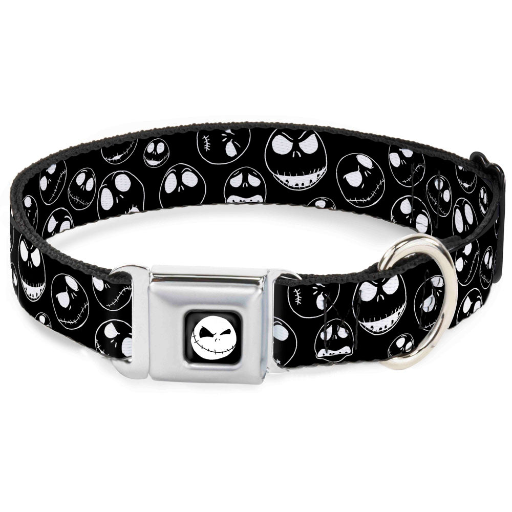 Jack Expression8 Full Color Seatbelt Buckle Collar - Jack Outline Expressions Scattered Black/White Dog Collars Seatbelt Buckle Disney
