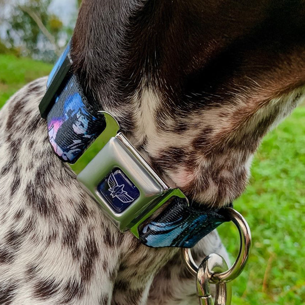 Space Ranger Logo Outline Full Color Blue/White Seatbelt Buckle Collar - Buzz Lightyear Poses Galaxy Blues Dog Collars Seatbelt Buckle Disney