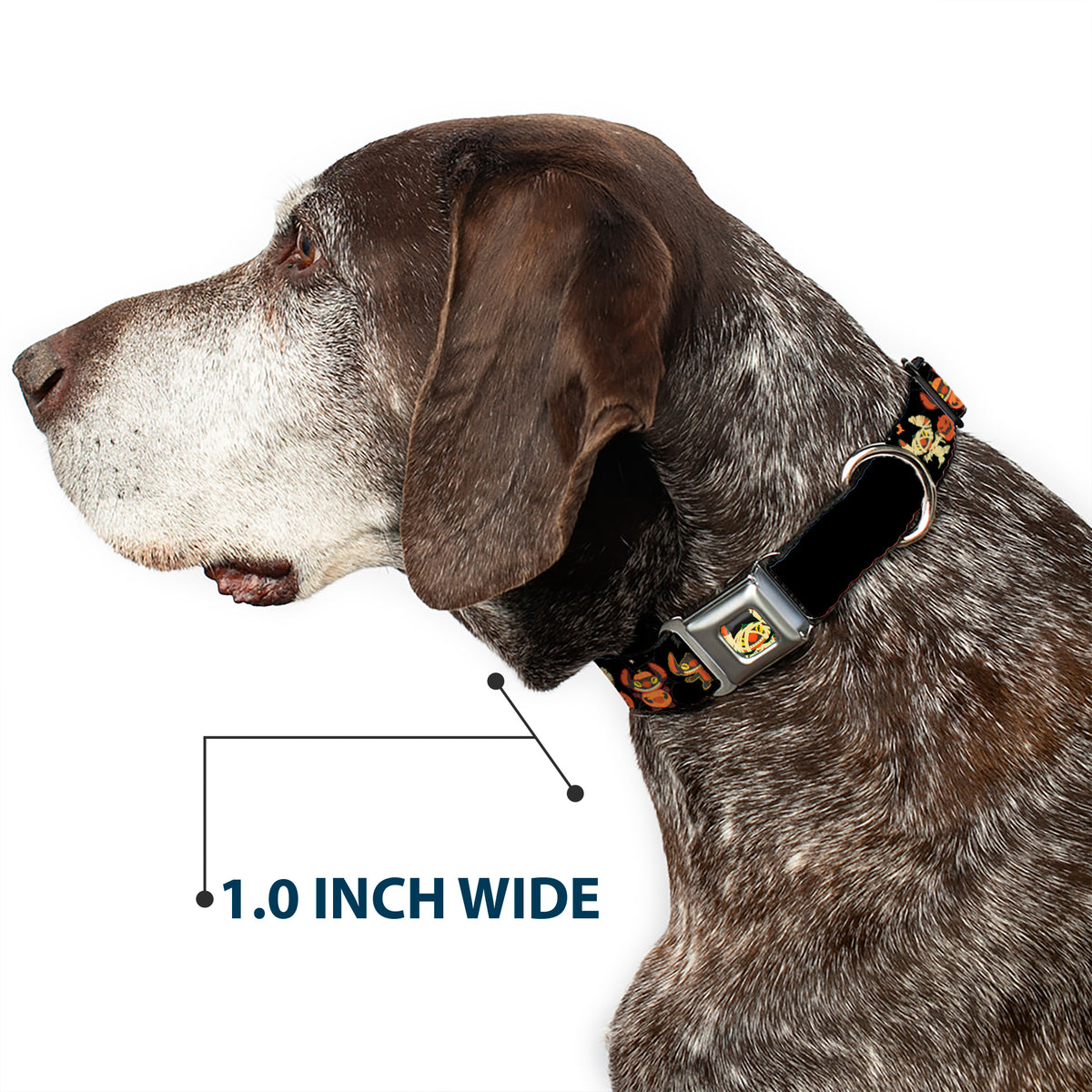 Lilo and Stitch Holiday Halloween Stitch Mummy Face Full Color Black Seatbelt Buckle Collar - Lilo and Stitch Halloween Stitch Dress Up Poses Black Dog Collars Seatbelt Buckle Disney