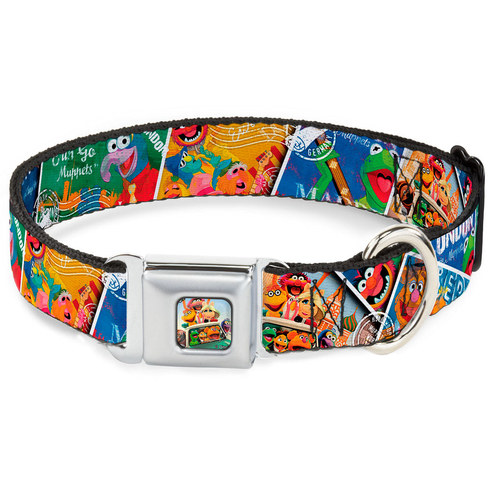 Muppets in Car Full Color Seatbelt Buckle Collar - Muppets Postage Stamps Stacked Dog Collars Seatbelt Buckle Disney