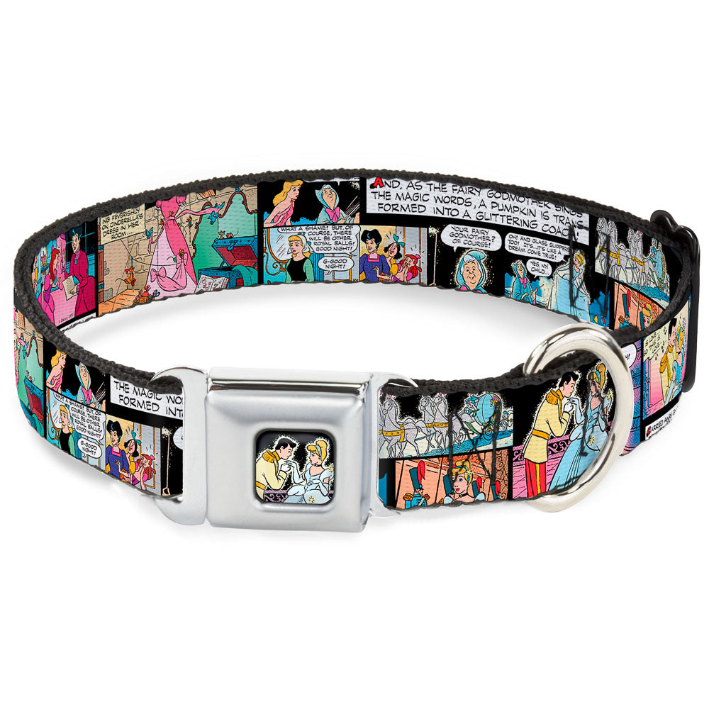 Prince & Cinderella Full Color Seatbelt Buckle Collar - Cinderella Movie Panels & Quotes Dog Collars Seatbelt Buckle Disney