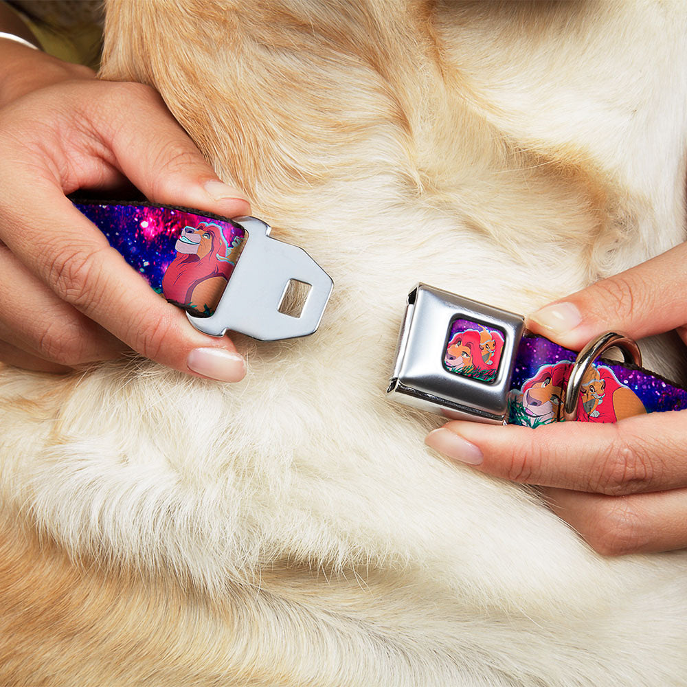 Mufasa & Simba Full Color Seatbelt Buckle Collar - Mufasa & Simba Night Poses Dog Collars Seatbelt Buckle Disney