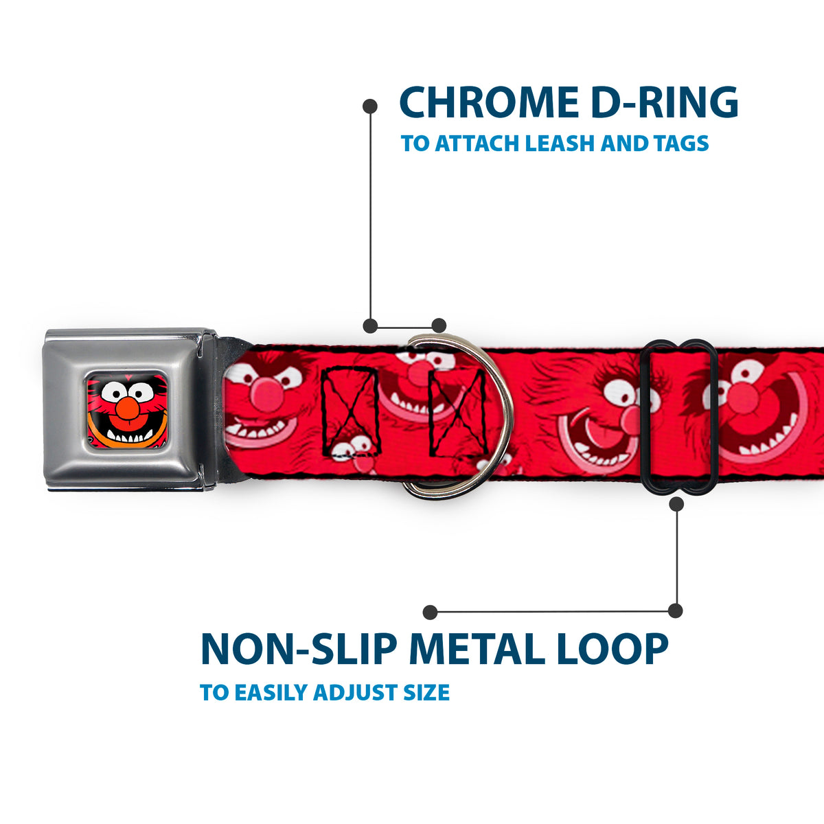 Muppets Animal Face Seatbelt Buckle Dog Collar Dog Collars Seatbelt Buckle Disney