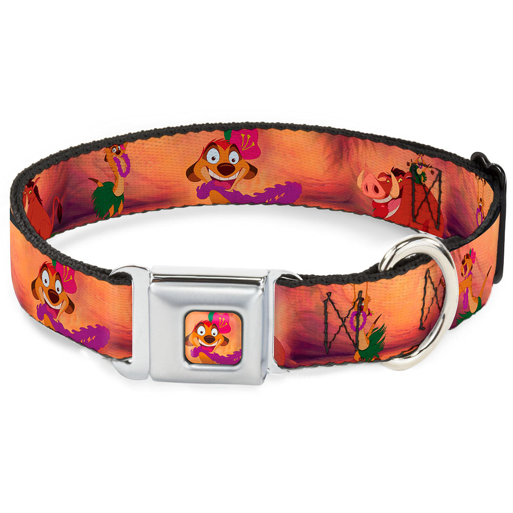 Timon Hula Pose Full Color Seatbelt Buckle Collar - Timon & Pumba The Hula Song Poses Dog Collars Seatbelt Buckle Disney