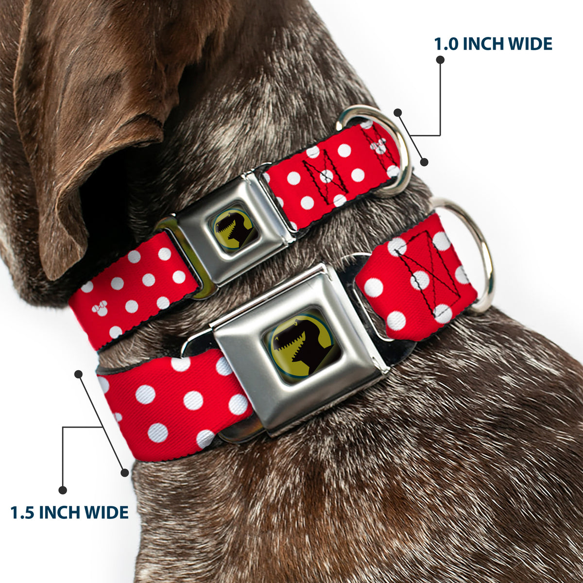 Minnie Mouse Red And White Polka Dot Dog Collar Dog Collars Seatbelt Buckle Disney
