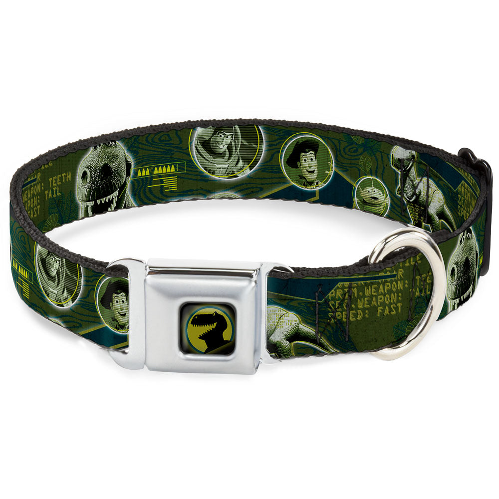 Rex Silhouette Full Colot Black Blue Green Seatbelt Buckle Collar - Buzz Poses/Stars LIKE A BUZZ Dog Collars Seatbelt Buckle Disney