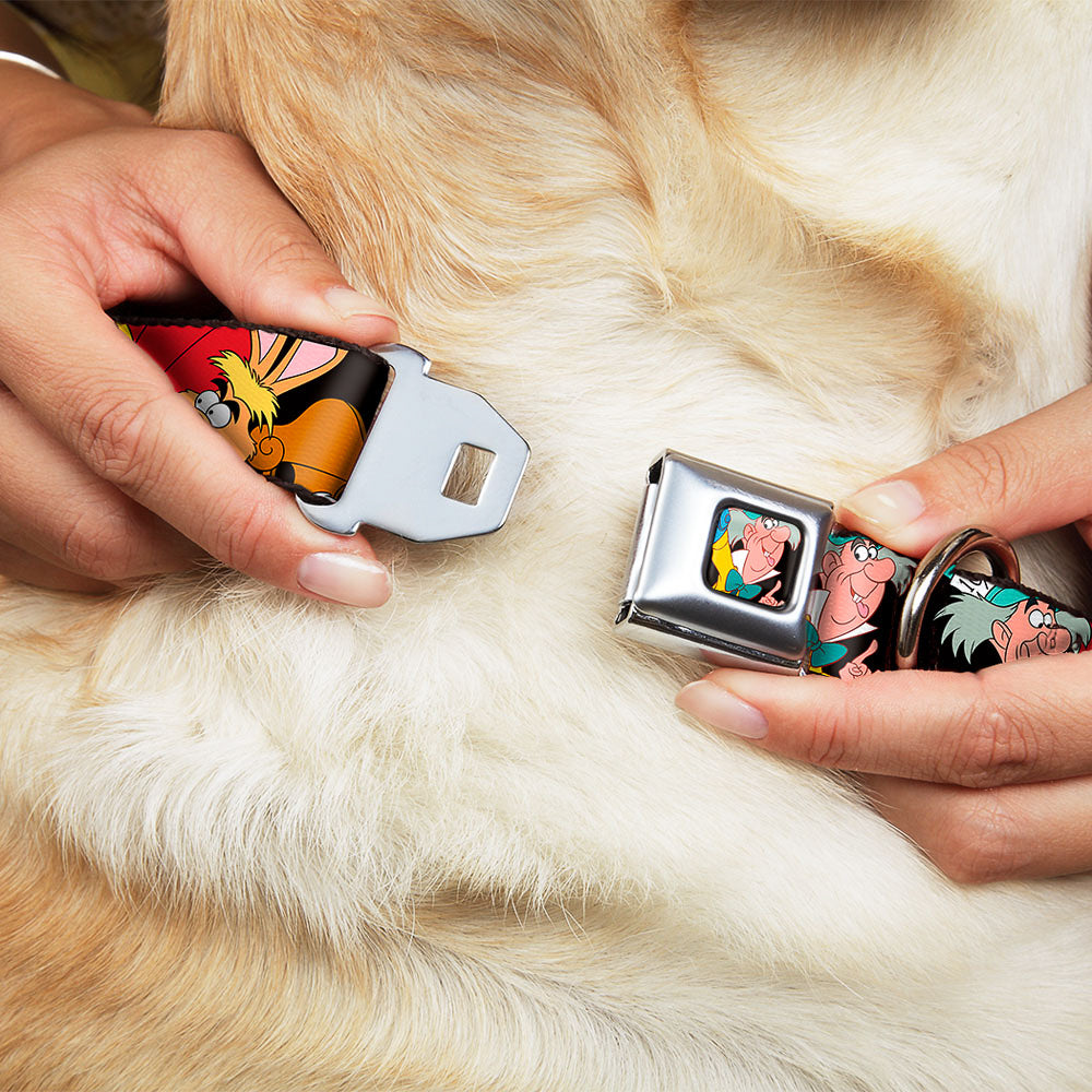 Mad Hatter Face Full Color Seatbelt Buckle Collar - Mad Hatter's Tea Party Poses Dog Collars Seatbelt Buckle Disney