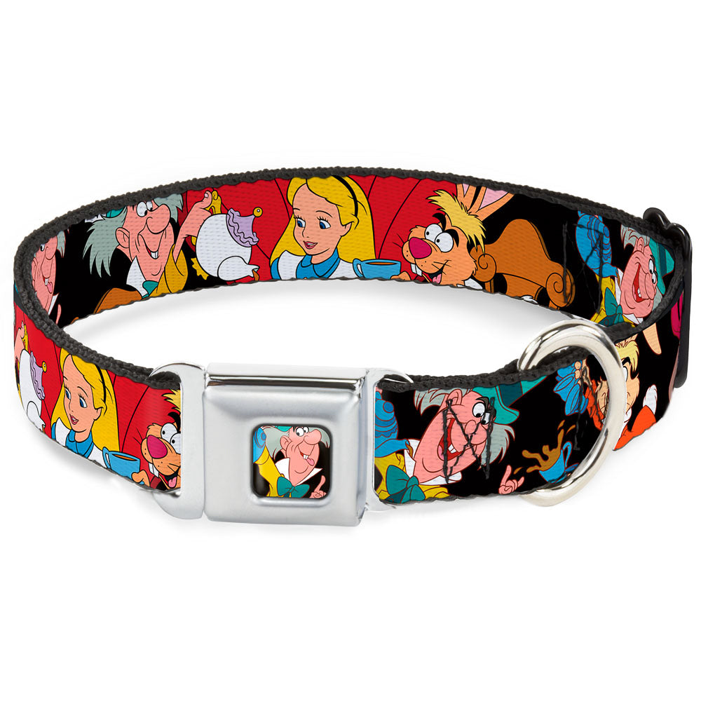 Mad Hatter Face Full Color Seatbelt Buckle Collar - Mad Hatter's Tea Party Poses Dog Collars Seatbelt Buckle Disney