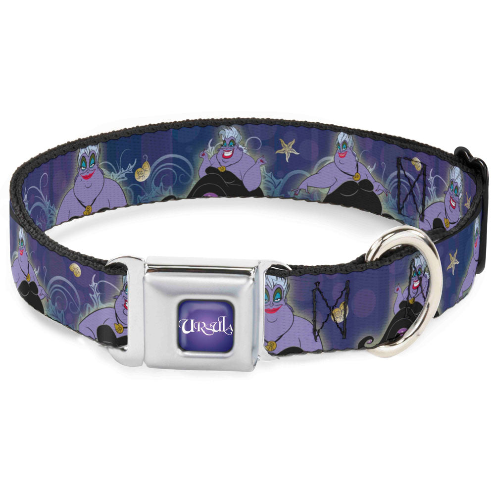 URSULA Full Color Purple-Fade/White Seatbelt Buckle Collar - Ursula 4-Poses/Shells/Ivy/Bubbles Purples/Blues Dog Collars Seatbelt Buckle Disney