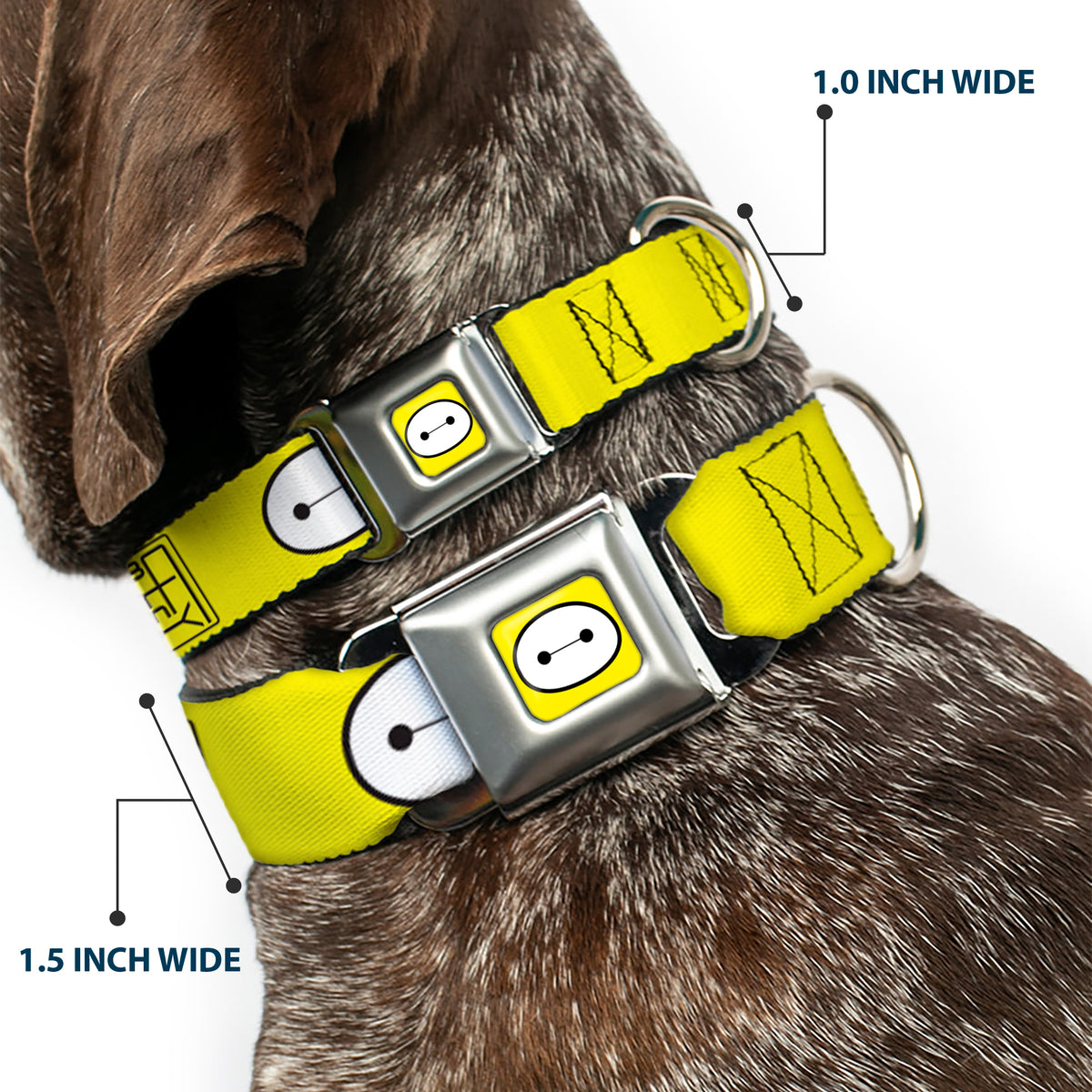 Baymax Face Full Color Yellow Black White Seatbelt Buckle Collar - BAYMAX Hanko/Face Yellow/Black/White Dog Collars Seatbelt Buckle Disney
