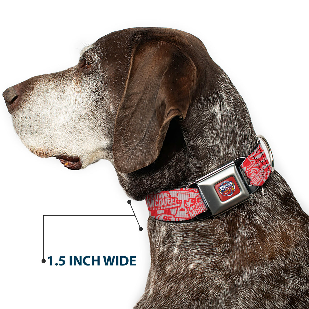 Disney CARS Seatbelt Buckle Collar - Cars 3 LIGHTNINING MCQUEEN Icons Collage White/Red Dog Collars Seatbelt Buckle Disney