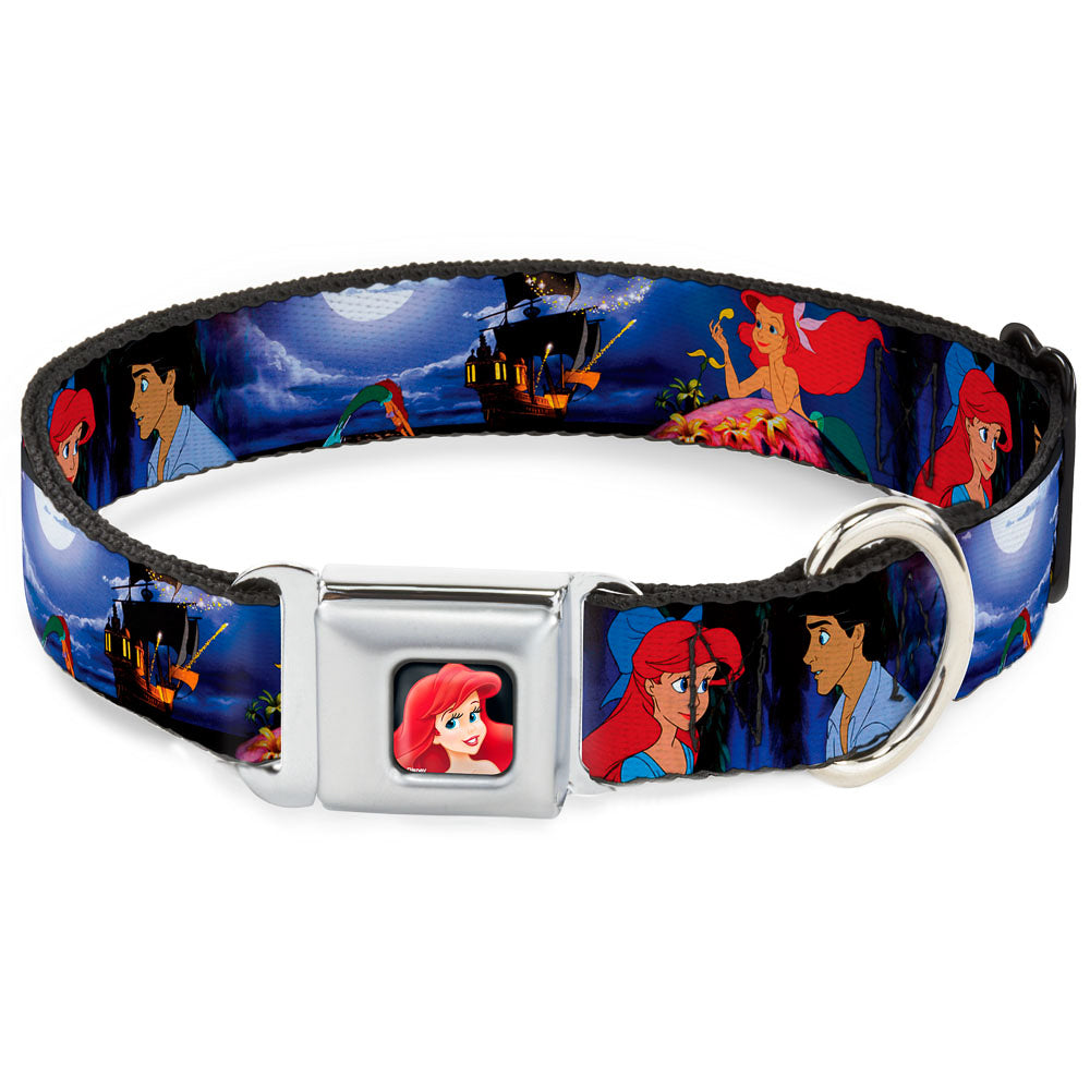 Ariel CLOSE-UP Full Color Seatbelt Buckle Collar - The Little Mermaid Ariel & Eric Scenes Dog Collars Seatbelt Buckle Disney