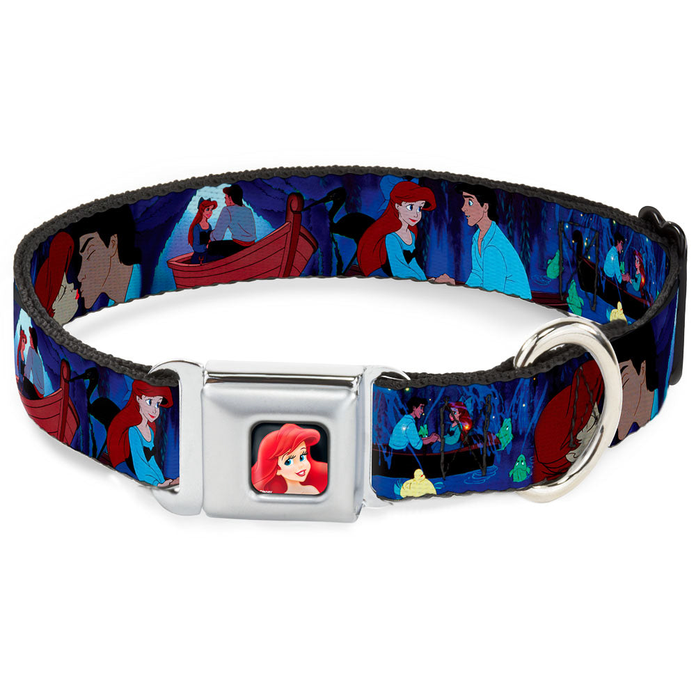 Ariel CLOSE-UP Full Color Seatbelt Buckle Collar - The Little Mermaid Ariel & Eric Boat Scenes Dog Collars Seatbelt Buckle Disney