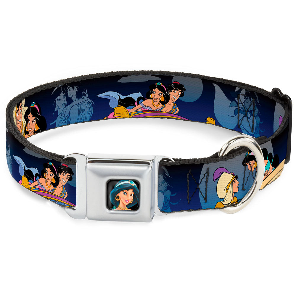 Jasmine CLOSE-UP Full Color Seatbelt Buckle Collar - Aladdin & Jasmine Scenes Dog Collars Seatbelt Buckle Disney