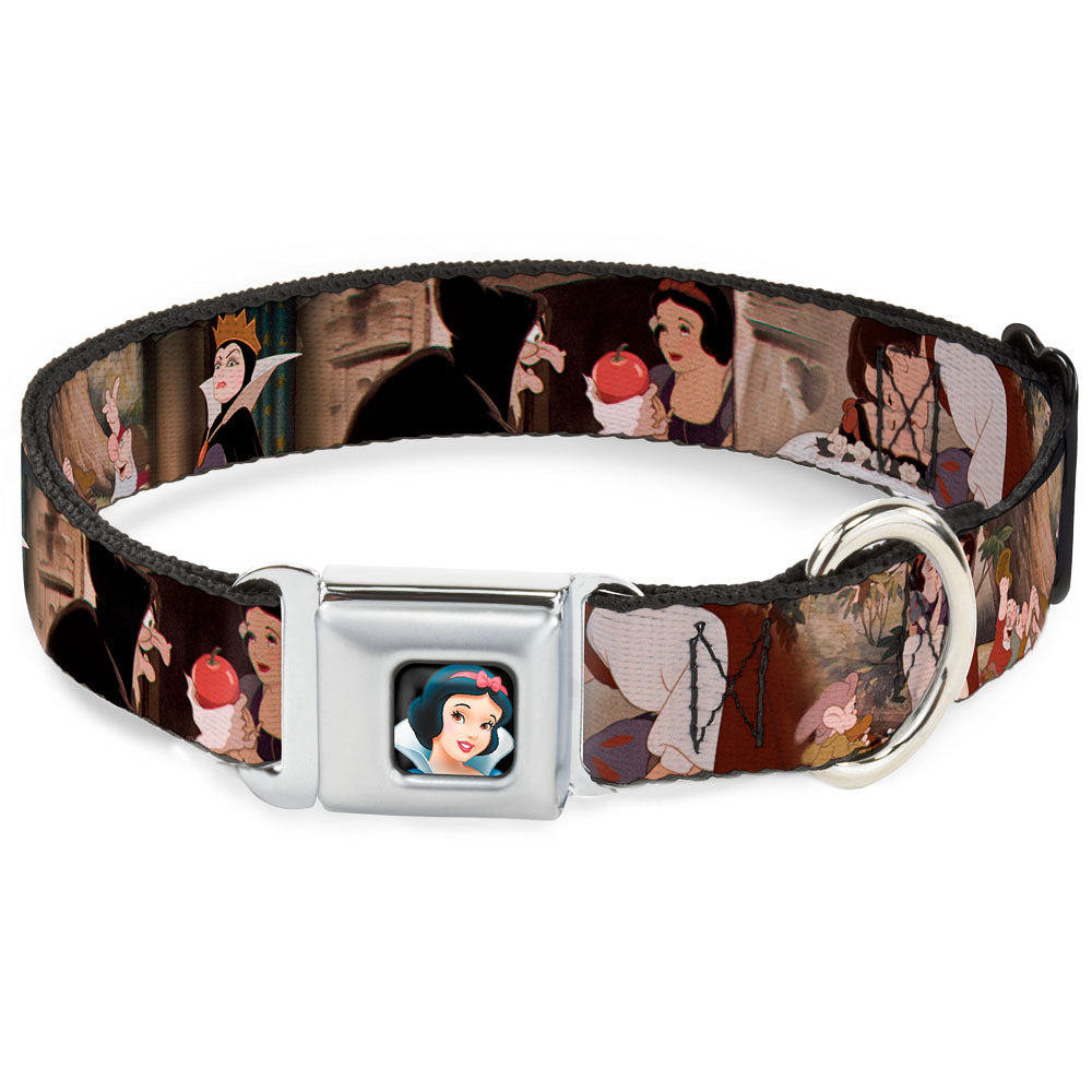 Snow White Full Color Black Seatbelt Buckle Collar - Snow White Scenes Dog Collars Seatbelt Buckle Disney