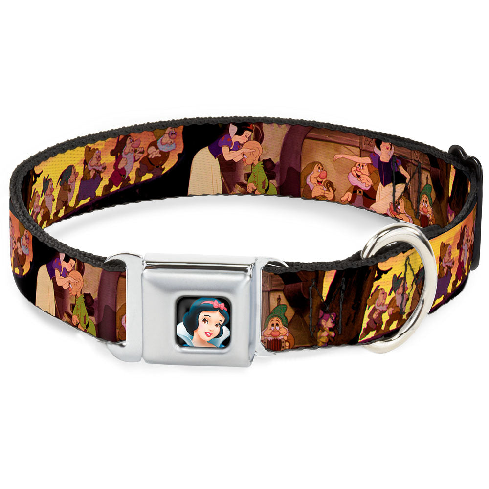 Snow White Full Color Black Seatbelt Buckle Collar - Snow White & the Seven Dwarfs Scenes Dog Collars Seatbelt Buckle Disney
